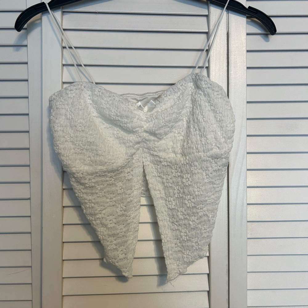 Garage Cream Ruched Asymmetrical Camisole